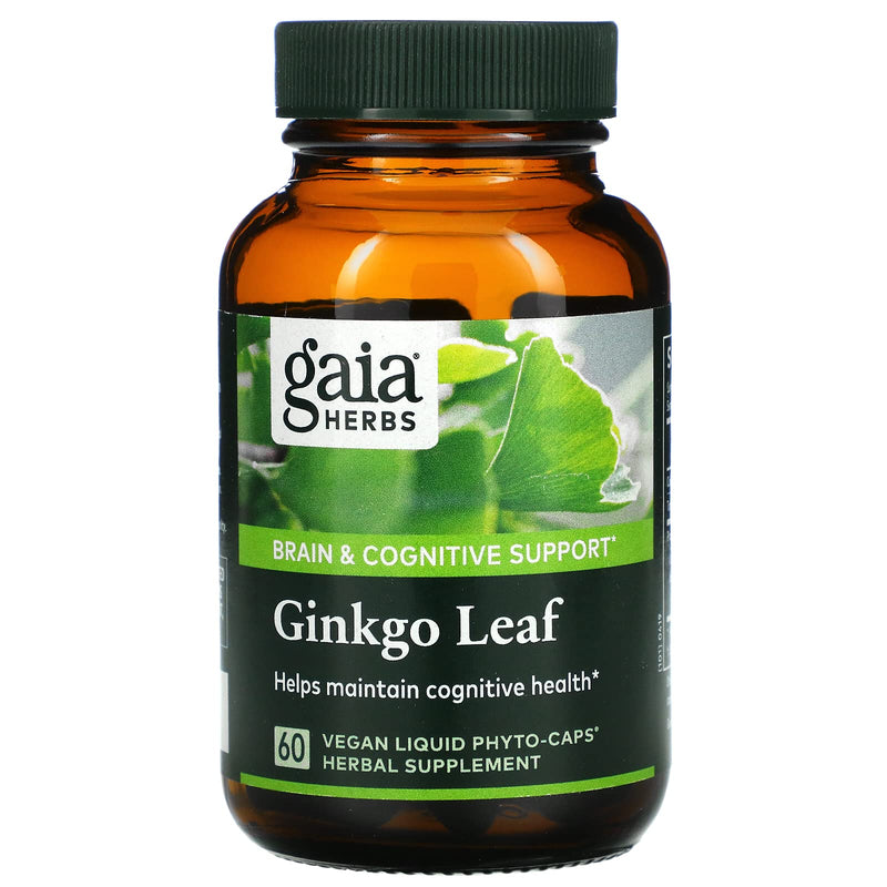 [Australia] - Gaia Herbs Ginkgo Leaf - Traditionally Used to Support Healthy Circulation and Brain Function - Organic, Herbal Supplement - 60 Vegan Liquid Phyto-Capsules (20-Day Supply) Standard Packaging 
