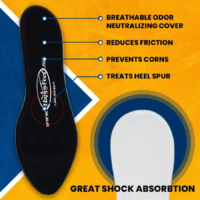 [Australia] - Happy Feet Plantar Fasciitis Flat Feet Orthotic High Arch Support Gel Insert Shoe Insoles for Mens and Womens - XL (Men 11 - 13½) 1 Pair (Pack of 1) 