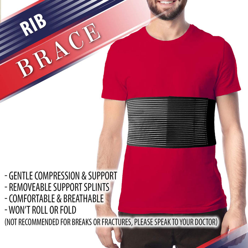 [Australia] - Chest Binder Rib Brace – Rib Belt to Reduce Rib Cage Pain. Chest Compression Support for Rib Muscle Injuries, Bruised Ribs or Rib Flare. Breathable Chest Wrap Breast Binder for Women or Men (Large/XL) L/XL (37" to 48") 