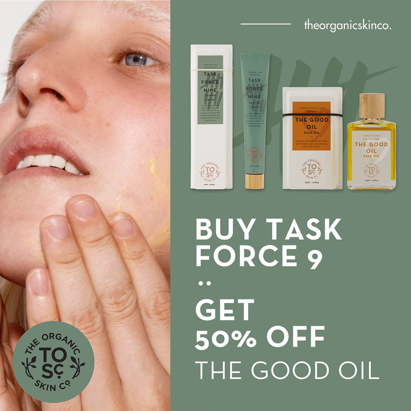 [Australia] - The Organic Skin Co. | Task Force Nine | Calming Cream | Natural Organic Calendula Cream | Natural Skin Rash Aid | Helps Calm Irritated Skin | Certified Turmeric Organic Cream 
