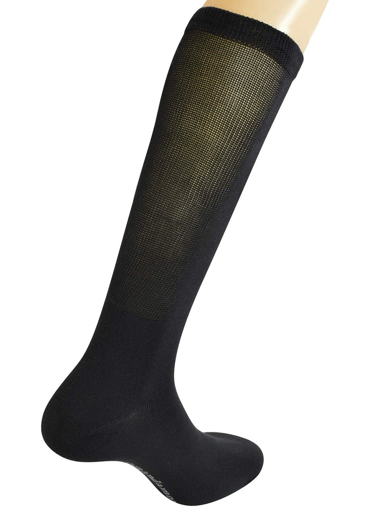 [Australia] - Yomandamor Mens 4 Pairs Over the Calf Super Soft Diabetic/Dress Socks with Seamless Toe 10-13 4 Pairs Black 