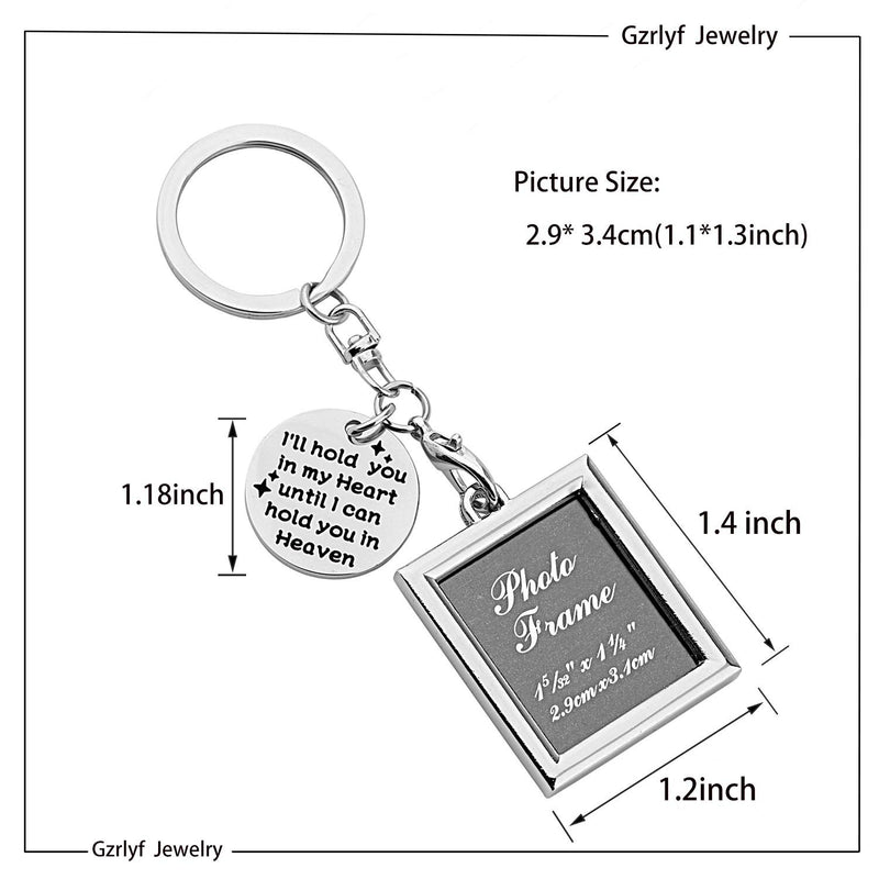 [Australia] - Gzrlyf Memorial Photo Frame Keychain I Will Hold You in My Heart until I can Hold You in Heaven Keychain Memorial Keychain 