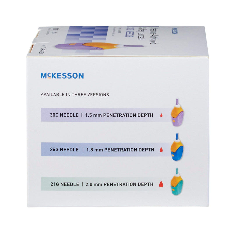 [Australia] - McKesson Safety Lancets, Sterile, Pressure-Activated, 30 Gauge Needle, 1.5 mm, 100 Count, 1 Pack 100 Count (Pack of 1) 