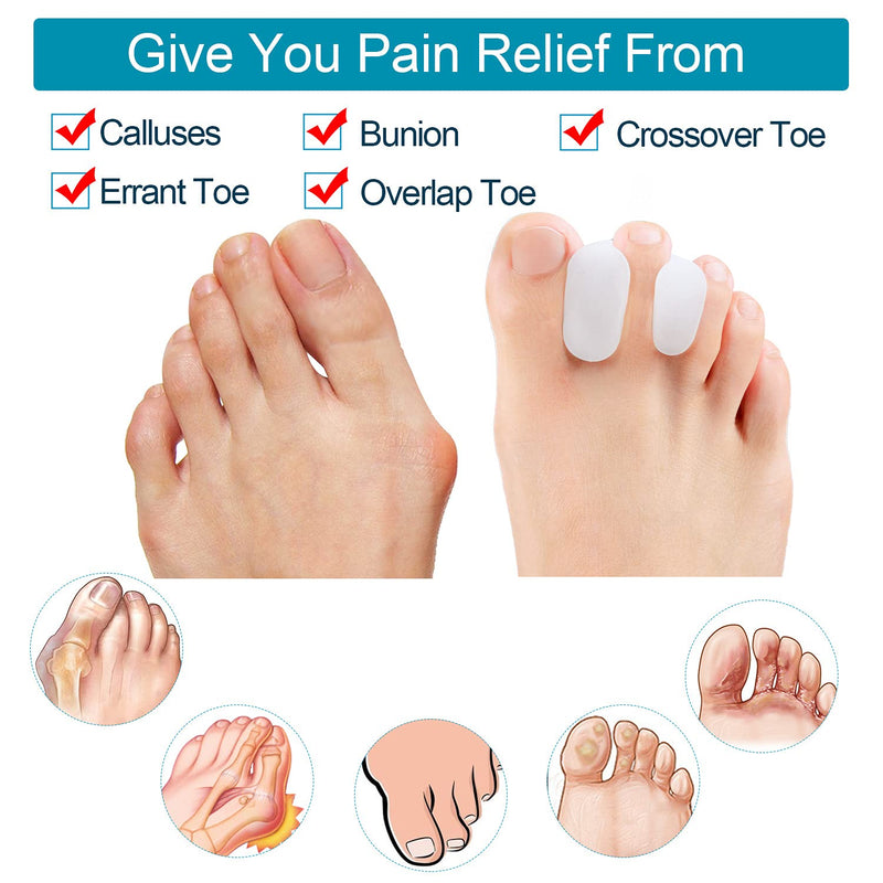 [Australia] - Sumiwish Flanged Toe Spacer, 12 Pack of Bunion Corrector (Mixed Size), Silicone Toe Separators to Fight Bunion, Overlapping Toe | L & S Size - The Better Choice White 