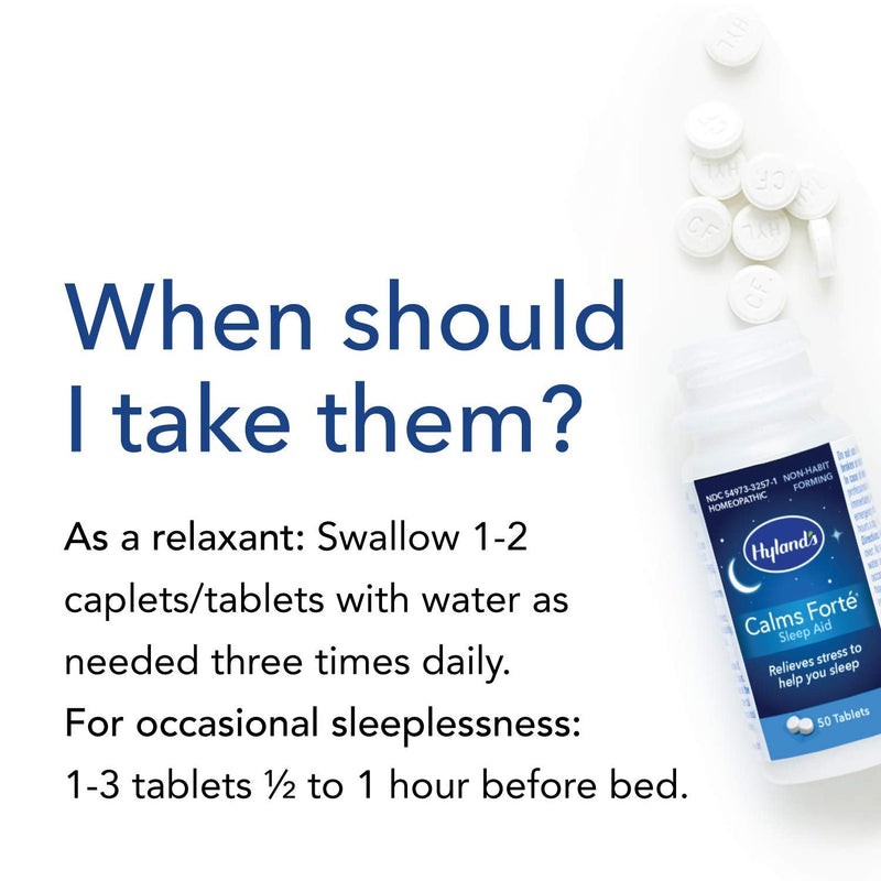 [Australia] - Hyland's Calms Forte' Sleep Aid Tablets, Natural Relief of Nervous Tension and Occasional Sleeplessness, 50 Count 50 Count (Pack of 1) 