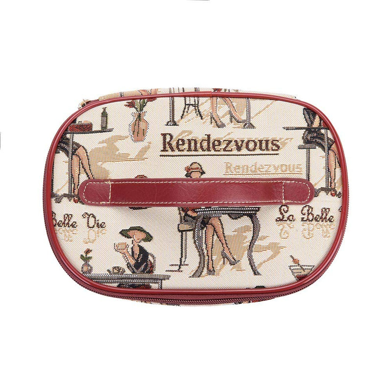 [Australia] - Siganre Tapestry Toiletry Bag Makeup Vanity Bag for Women with Fashion Design by (Rendezvous; Toil-RDV) Rendezvous 
