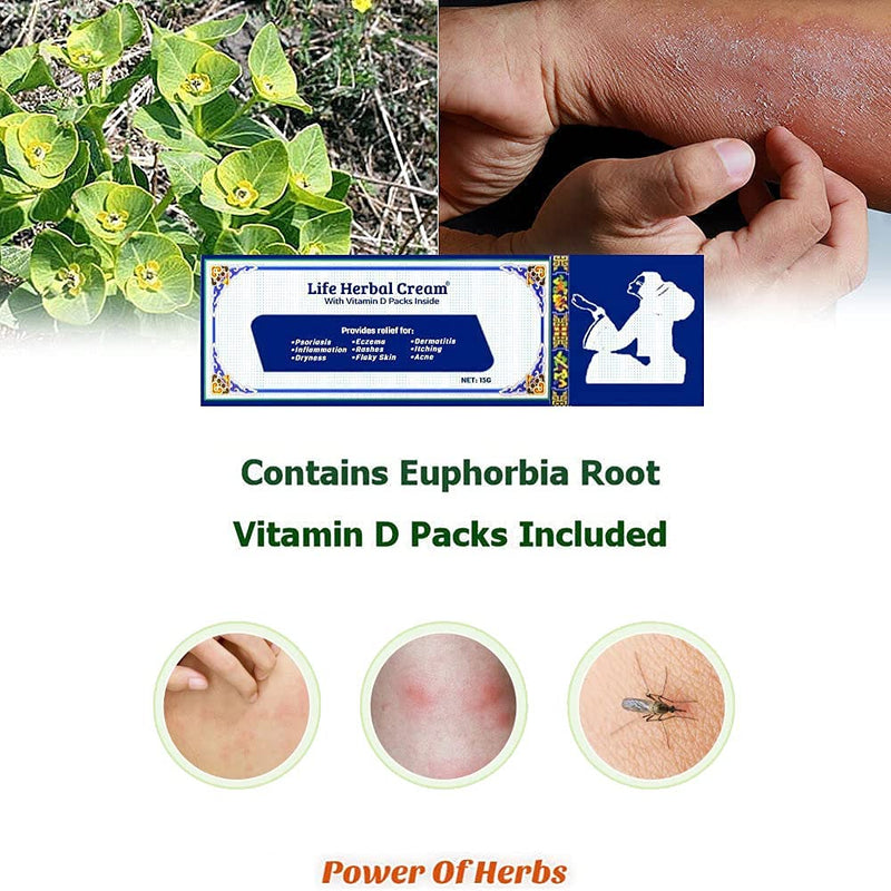 [Australia] - Life Herbal Cream with Vitamin D Packs Skin Relief Itch Inflammation Ointment Rashes 