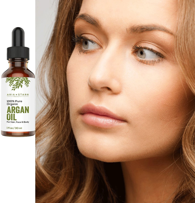 [Australia] - Aria Starr Beauty Organic Argan Oil For Hair, Skin, Face, Nails, Beard & Cuticles - Best 100% Pure Moroccan Anti Aging, Anti Wrinkle Beauty Secret, Cold Pressed Moisturizer 1oz 1 Fl Oz (Pack of 1) 