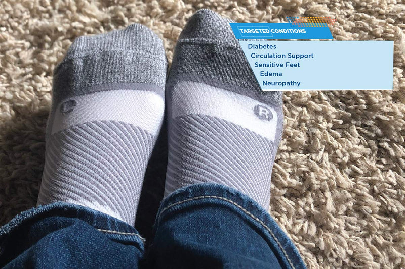 [Australia] - Diabetic and Neuropathy Non-Binding Wellness Socks BBY OrthoSleeve WC4 Improves Circulation and Helps with Edema Medium (1 Pair) Black No-show 