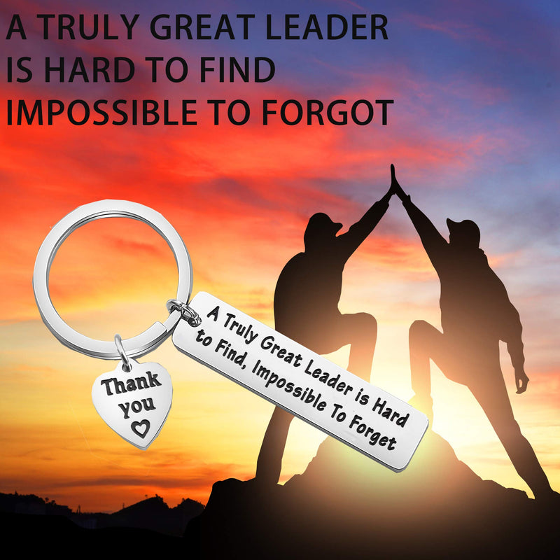 [Australia] - TGBJE Leader Gift A Truly Leader is Hard to Find,Impossible to Forget Keychain Thank You Gift for Boss,Leader Leader keychain 