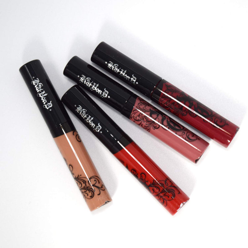 [Australia] - Kat Von D Mini XO Vinyl Lip Creme Lip Gloss Liquid Lipstick Obsession Set - Blossom, Carnation, Tulip, Hollyhock 