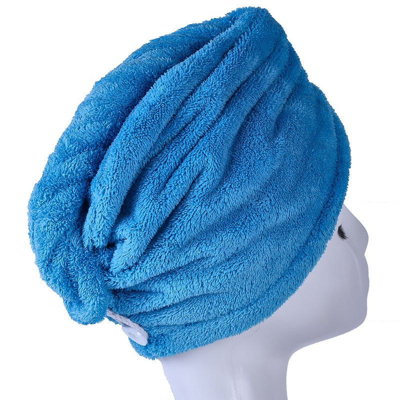[Australia] - YYXR Microfiber Quick Drying Hair Towel Wrap - Super Absorbent Drastically Reduce Hair Drying Time Blue 