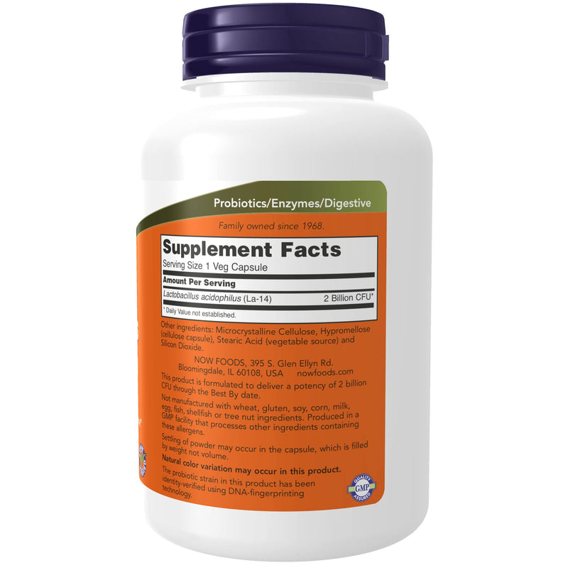 [Australia] - NOW Supplements, Acidophilus, Two Billion, Strain Verified, Healthy Intestinal Flora*, 250 Veg Capsules 