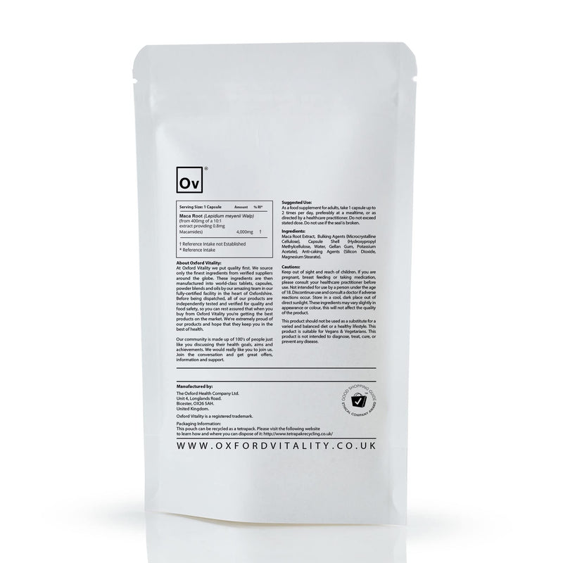 [Australia] - Maca Root Capsules | 4,000mg Ultra Strength Supplements for Women & Men | Energy & General Health | Oxford Vitality 120 