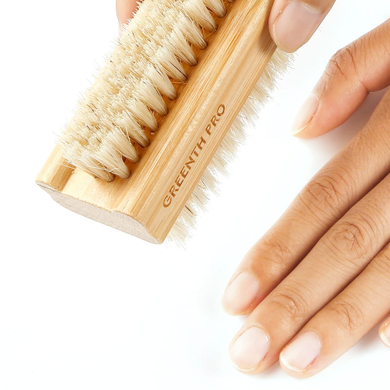 [Australia] - GREENTH PRO Bamboo 100% Boar Bristle Nail Brush-3PCS Wooden Nail Scrub Brush for Toes and Nails,Cleaning Nail Brush 