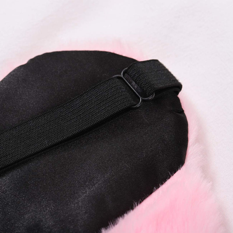 [Australia] - Laahoem Animal Sleep Eye Mask Cute Funny 3D Soft Fluffy Cartoon Eye Mask for Sleeping Travel Breathable Eyeshade Mask Kids Adult Women Fox Black 