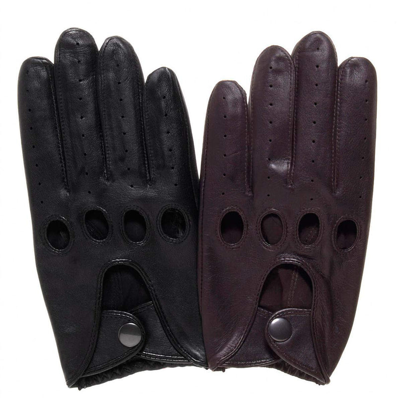 [Australia] - Silverstone Our Bestselling Men's Leather Driving Gloves by Pratt and Hart RS6738 Small Black 