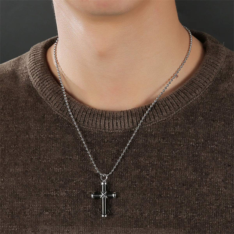 [Australia] - Virginia-CO Stainless Steel Cross Urn Necklace Pendant Memorial Ash Keepsake Jewelry for mom & dad 