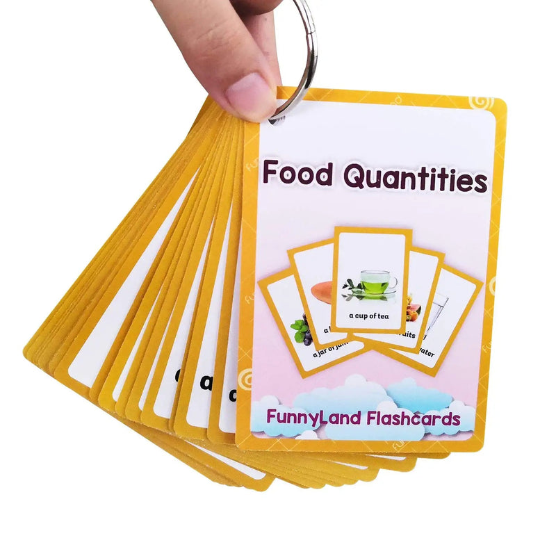 [Australia] - Fruits/Vegetable/Foods/Food Quantities English Flash Cards Pocket Card Learning Baby Toys for Children Pre-Kindergarten Kids Gifts Fruits/Vegetable/Foods/Food 