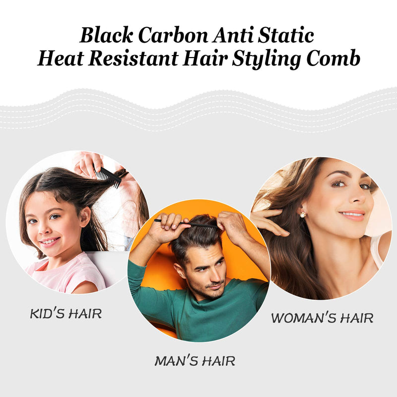 [Australia] - 2 Pieces Wide Tooth Detangling Comb Large Hair Detangling Comb Carbon Fiber Cutting Comb Anti-Static Heat Resistant Styling Comb for Long Wet Hair Curly Hair 