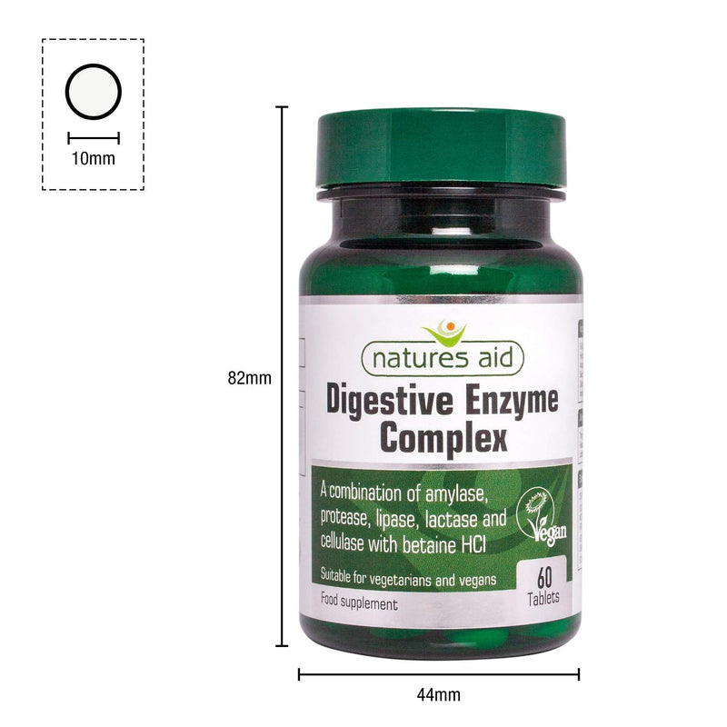 [Australia] - Natures Aid Digestive Enzyme Complex (with Betaine HCI) 60 Tablets. Suitable for Vegetarians. 