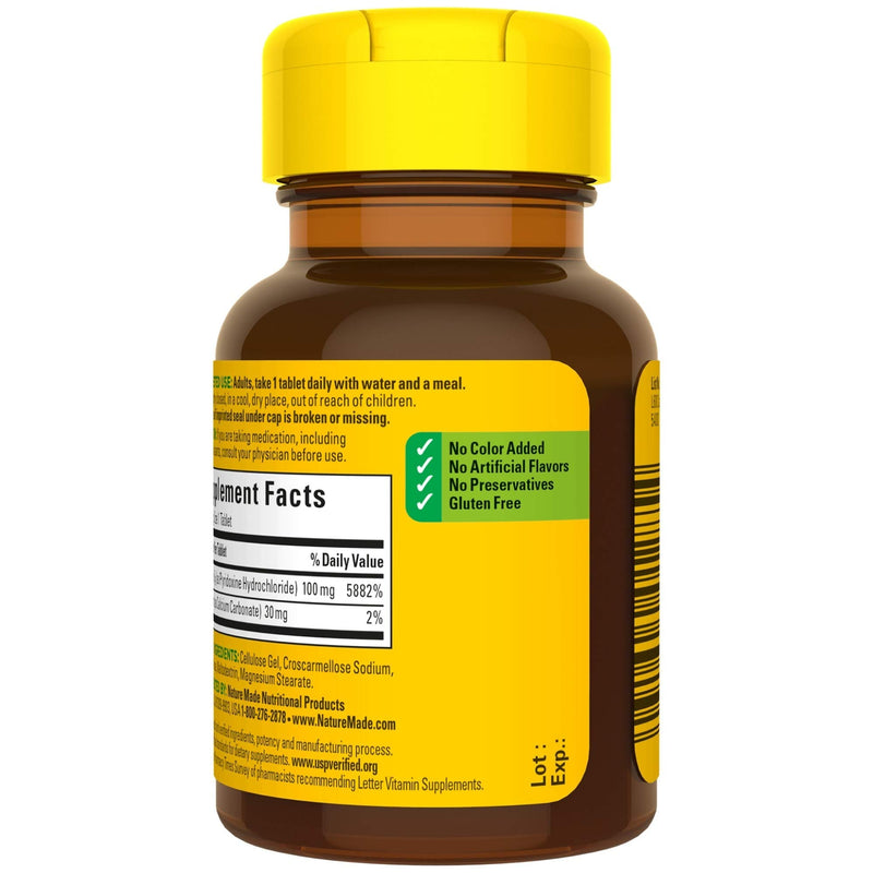 [Australia] - Vitamin B6 100 mg Tablets, 100 Count for Metabolic Health 