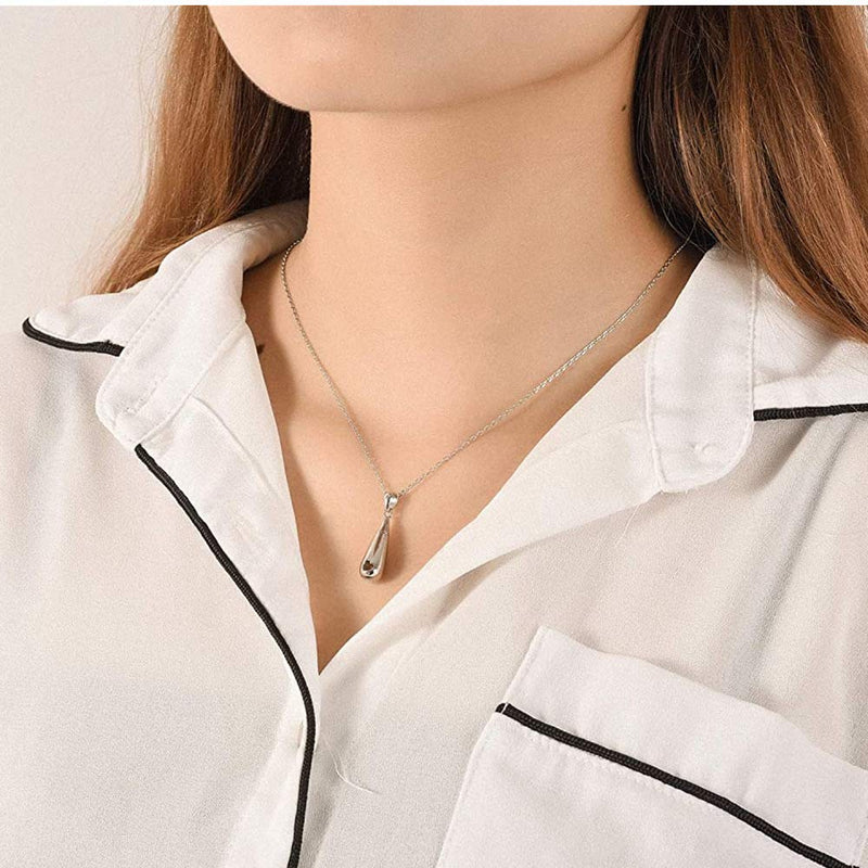 [Australia] - Vanski Simple Teardrop Cremation Urn Necklaces for Ashes Keepsake Memorial Jewelry with Filling Tool Style A 