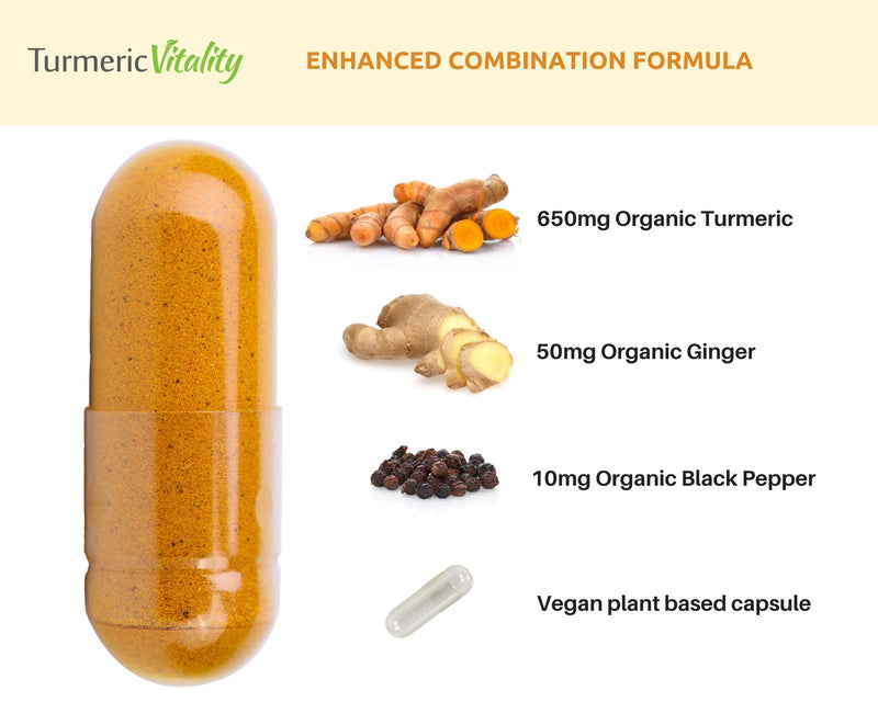 [Australia] - Organic Turmeric Curcumin Capsules 1420mg High Strength Serving with Black Pepper & Ginger for Maximum Absorption of Curcumin | 120 Veg Capsules - Certified Organic Supplement 