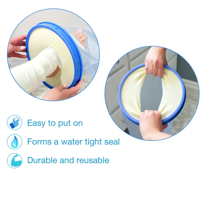 [Australia] - DMI Waterproof Reusable Cast Cover, Wound Barrier & Bandage Protector for Adult Foot & Ankle Providing Watertight Seal In Showers, Baths & Pools, Fits Up To Size 13 Adult Foot, Foot/Ankle 