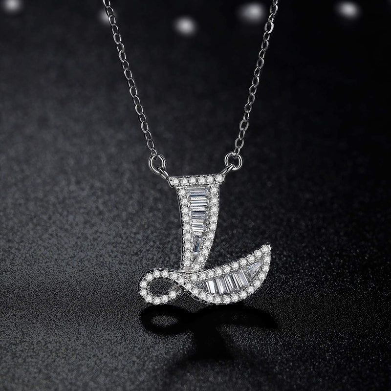 [Australia] - VIKI LYNN 925 Sterling Silver Initial Necklace Cubic Zirconia Jewelry for Girls Women Letter L 