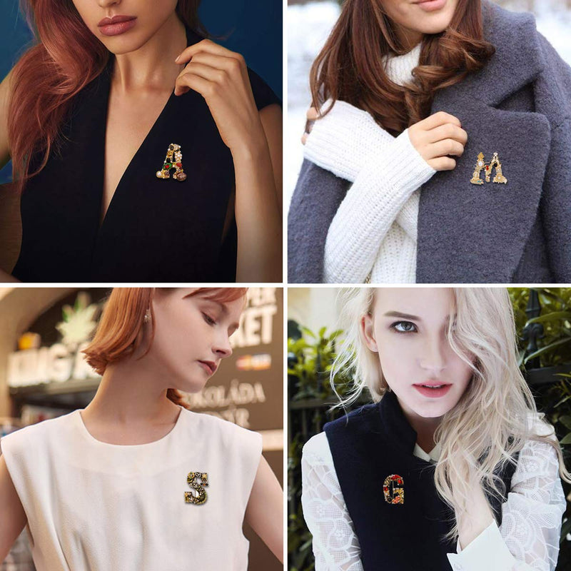 [Australia] - RINHOO FRIENDSHIP Initial Brooch Pins A-Z 26 Letters Brooches for Women Girls Colorful Enamel Alphabet Pin Pearl Crystal Lapel Pin Initial Brooches G 