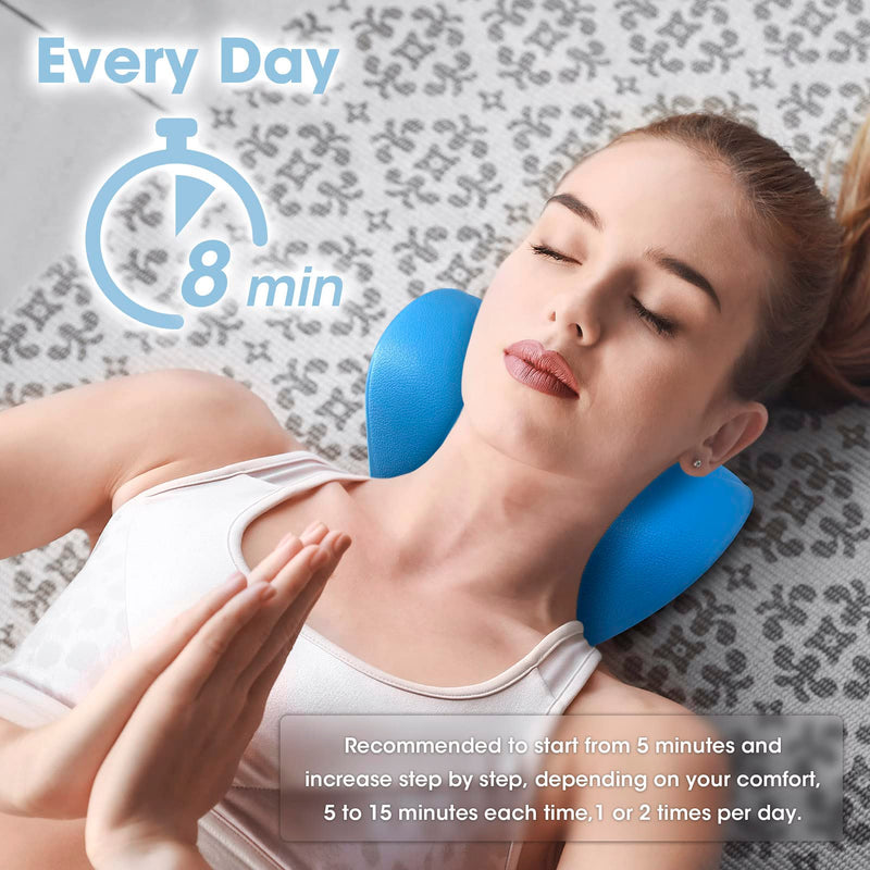 [Australia] - Anzorhal Neck Stretcher,Neck Cloud,Neck Pain Relife,Neck Cloud - Cervical Traction Device,Neck Hump Corrector,Neck Stretcher Posture Corrector (Blue) Blue 