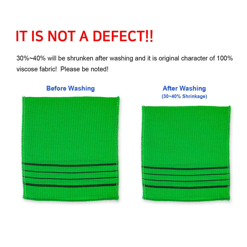 [Australia] - [ 8PCS ] Korean Asian Exfoliating Washcloth Italy Towel - Scrubbing Cloth for Removing Dead Skin Callus, Cleaning Pores and Reducing Acne Breakout and Blackhead (01. Green 4pcs + Green 4pcs) 01. Green 4pcs + Green 4pcs 
