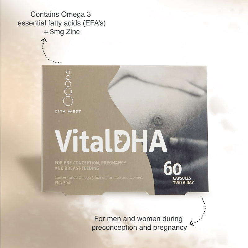 [Australia] - Zita West Vital DHA with Omega 3 for Fertility, Pregnancy and Breastfeeding | (60 Capsules 1 Month Supply) 60 Count (Pack of 1) 