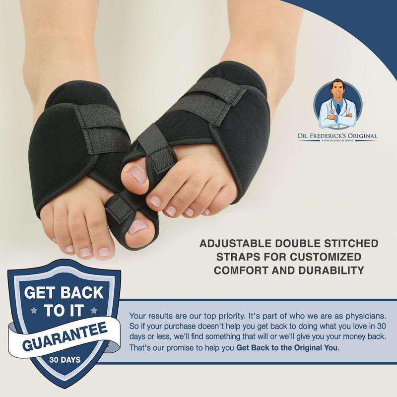 [Australia] - Dr. Frederick's Original Nighttime Bunion Splints - 2 Double-Stitched Velcro Bunion Correctors - Bunion Relief for Bedtime - for Men & Women 