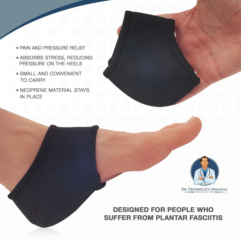 [Australia] - Dr. Frederick’s Original Neoprene Heel Guard Set - 2 Pieces - Heel Protectors - Relieve Heel Pain from Plantar Fasciitis - Heel Spur - Cracked Heels - W7.5 - 10 | M6 - 8 