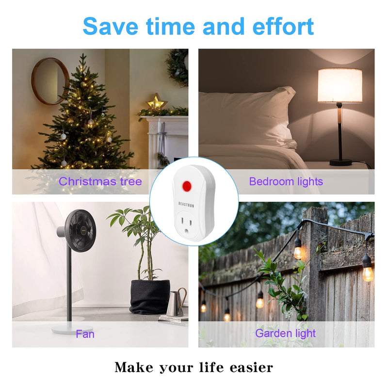 [Australia] - Beastron Upgraded Remote Controlled Outlet (1 Pack with 1 Remote),Expandable Remote Light Switch Kit, Wireless On Off Power Switch, 100ft RF Range, Compact Design, White 1 pack 