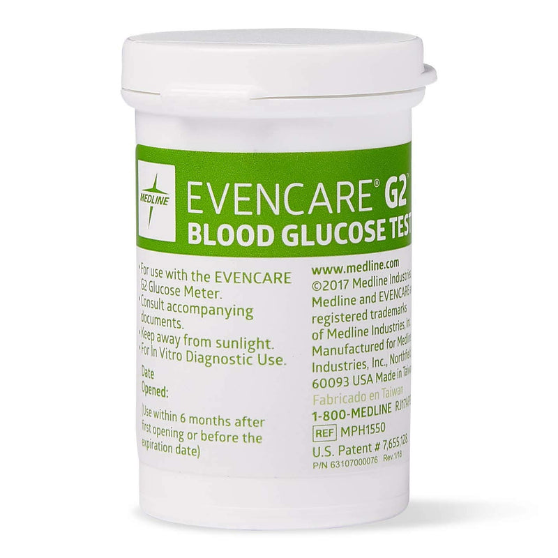 [Australia] - Evencare Medline G2 Blood Glucose Test Strips, For self-testing with G2 Monitoring System (50 Count) 