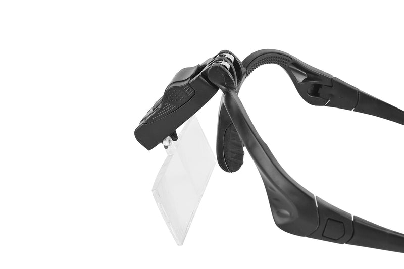 [Australia] - Beileshi Headband Magnifier Glasses with 2 LED Professional Jeweler's Loupe Light Bracket and Headband are Interchangeable 5Lens Glass Magnifying Visor Black 