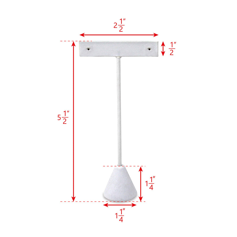 [Australia] - Ikee Design 6 Pcs Set Premium White Leatherette T- Shape Style Earring Display Stand, Earring Stand Jewelry Display for Showroom, Tradeshow, and Showcase Display, 2 1/2"W x 5 1/2"H 