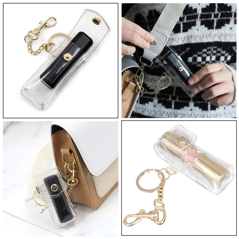 [Australia] - Patty Both Fashion Lipstick Keychain Holder Lipstick Case Holder Lip Balm Holder with Key Chain, Portable 1 Pack 