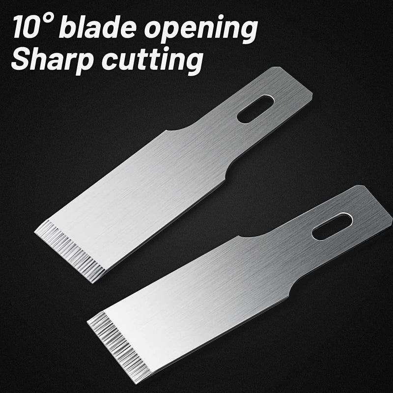 [Australia] - Size 18 Chiseling Blades SK5 Knife Blades No Handles Knife Square Blade Carbon Steel Chisel Tip Knife Blade with Plastic Storage Boxes for Wood Craft Carving Chiseling Shaving Cutting (60 Pack) 60 
