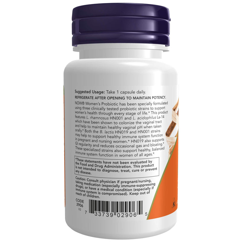[Australia] - NOW Supplements, Women's Probiotic, 20 Billion, Specially Formulated using Three Clinically Tested Probiotic Strains, 50 Veg Capsules 