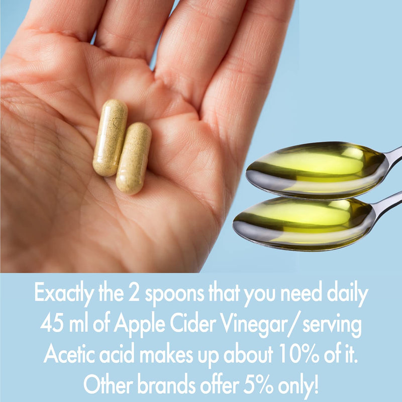 [Australia] - Raw, Unfiltered Apple Cider Vinegar with The Mother | Turmeric, Ginger, Black Pepper, Cayenne Pepper, Blueberries, Bilberries | High Strength Bio Cultures | Vegan, Vegetarian Potent Capsules. 1 Bottle 