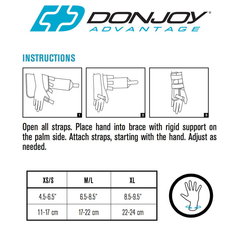[Australia] - DonJoy Advantage DA161WB01-GRY-XS, S-L Stabilizing Elastic Wrist Brace for Carpal Tunnel, Sprains, Strains, Tendonitis, Instabilities, Palm Stay Medium/Large 