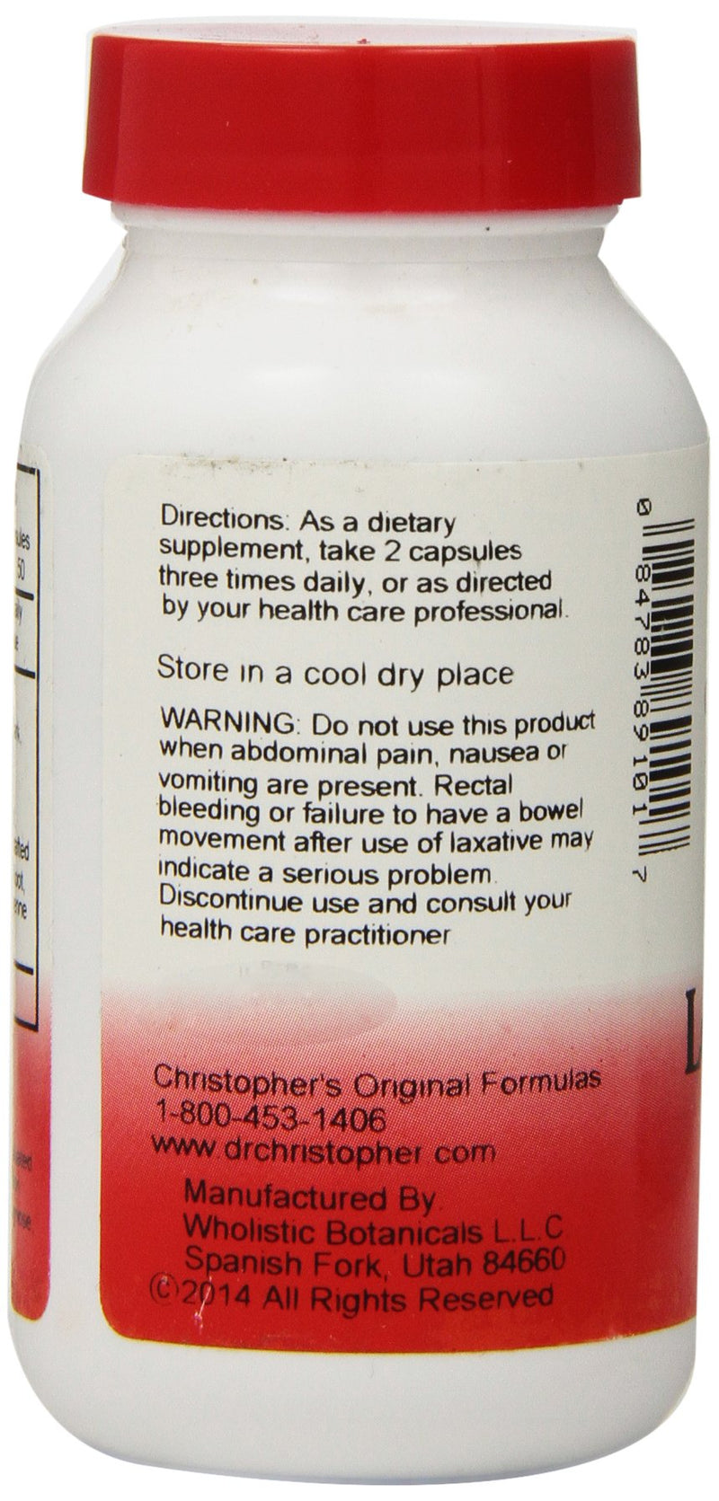 [Australia] - Dr. Christopher's Original Formulas Lower Bowel Formula Capsules, 100 Count 
