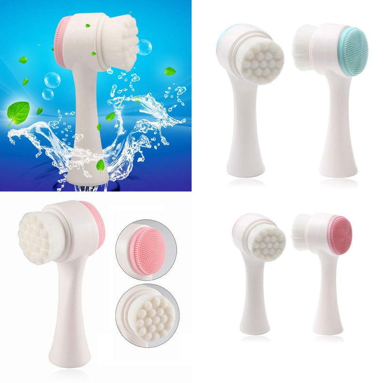 [Australia] - MJEMS Cleansing Massage Brush Scrubbers Dual-Action Facial, Soft Bristle Facial Brush, Face Silicone Scrubbers for Women, Silicone Body Scrubbers, Back Bath Shower Brushes (Soft Bristle Brush) 