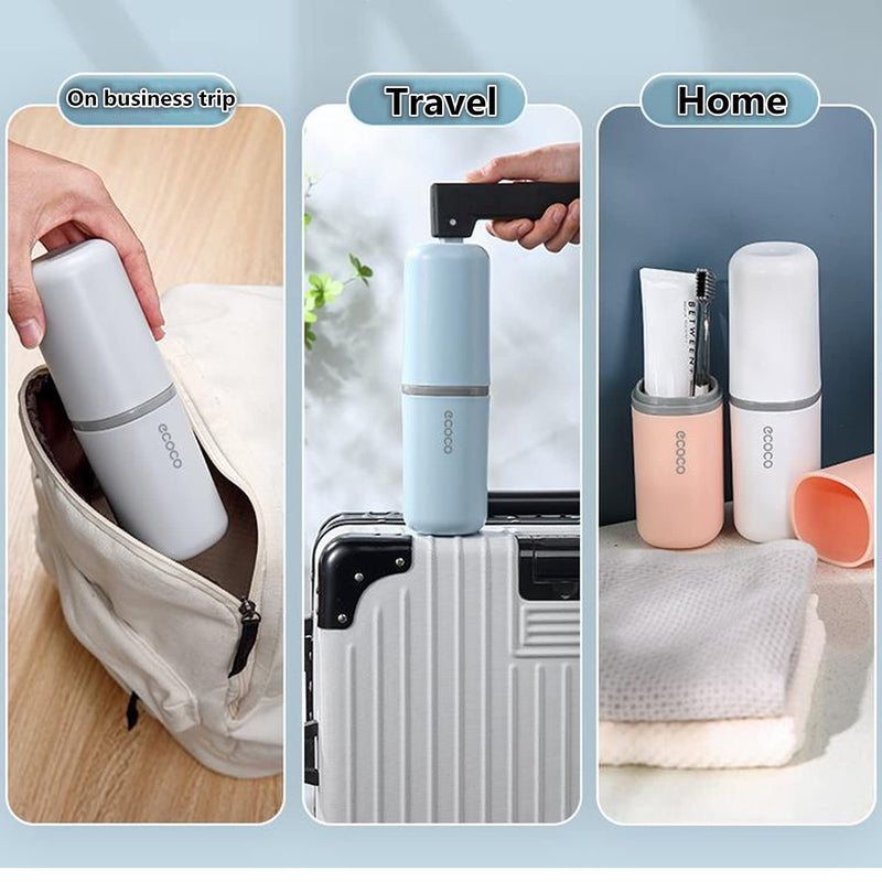 [Australia] - Meiyijia Travel Toothbrush Holder, Toothpaste Holder, Portable, Dustproof, Antibacterial, Toothbrush Case for Travel, Family, Camping, School Blue/1 