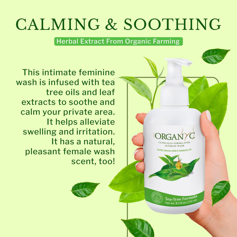 [Australia] - Organic Intimate Wash with Tea Tree Oils and Leaf Extracts, Gentle Cleansing Feminine Wash for Women with Sensitive Skin, Soothing pH Balance Feminine Wash, 8.5 fl oz, Pack of 1 8.5 Fl Oz (Pack of 1) 