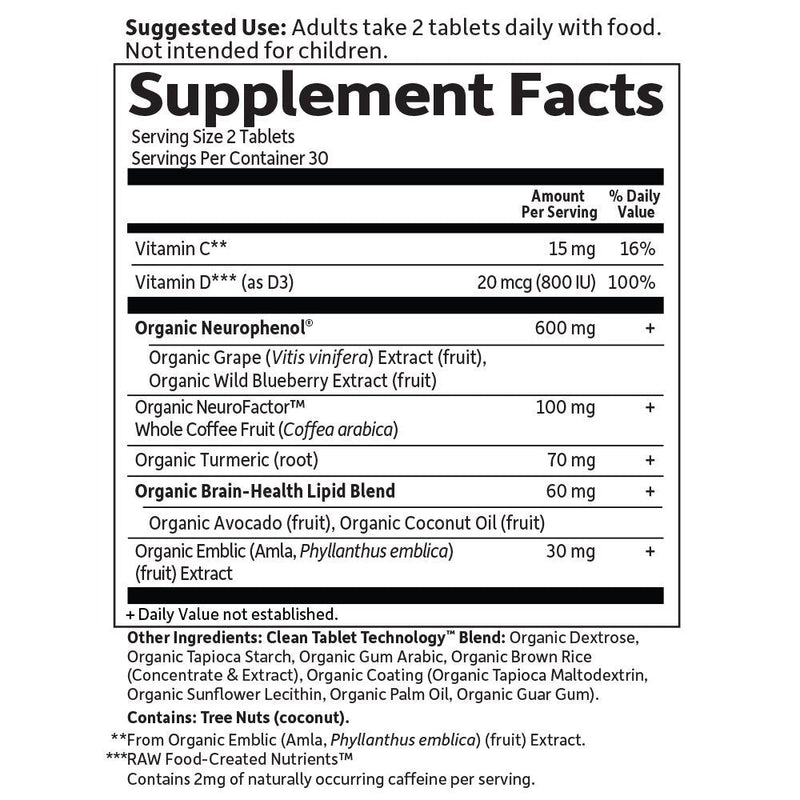 [Australia] - Garden of Life Dr. Formulated Brain Health Memory & Focus for Adults 40+, 60 Count 
